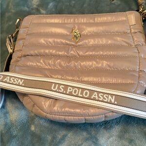 U.S. Polo Assn. Beige Quilted Shoulder Bag